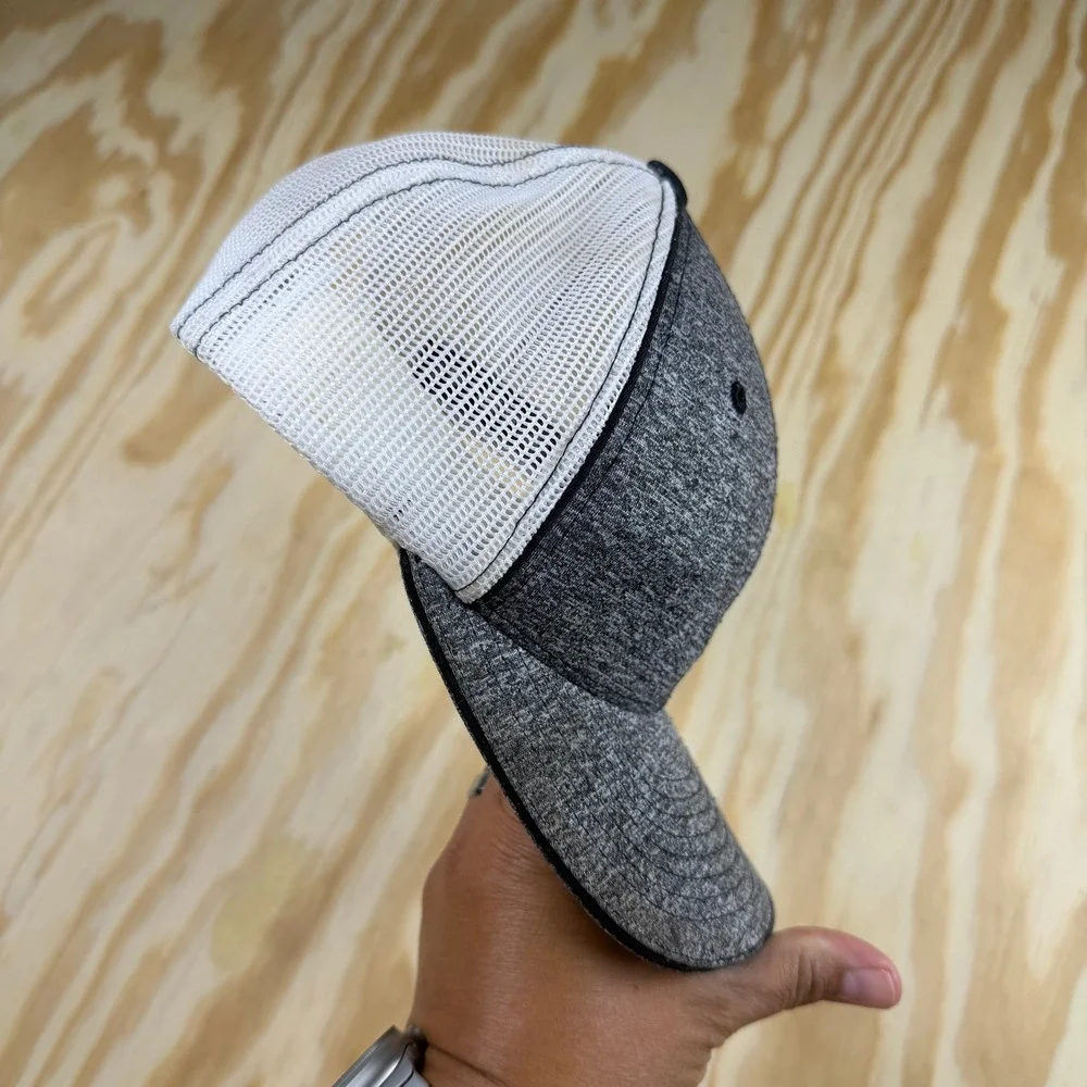 Ariat Kids Gray Heather White Mesh Snapback Trucker Hat Embroidered Logo Cap